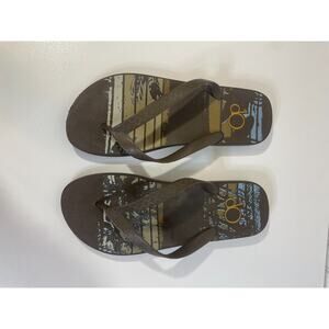 Op Womens Shoes Summer Flip Flops Sandals Flat Brown Size 9 - 10